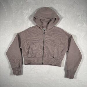 Abercrombie and Fitch Hooded Sweater Women Size XS Dusty Pink Full Zip Pockets